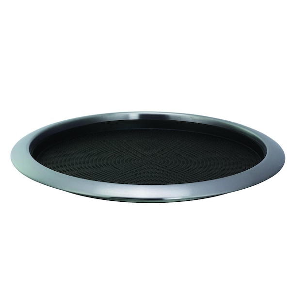 Tray with Removable Insert, 12" Round, Stainless Steel, Brushed
